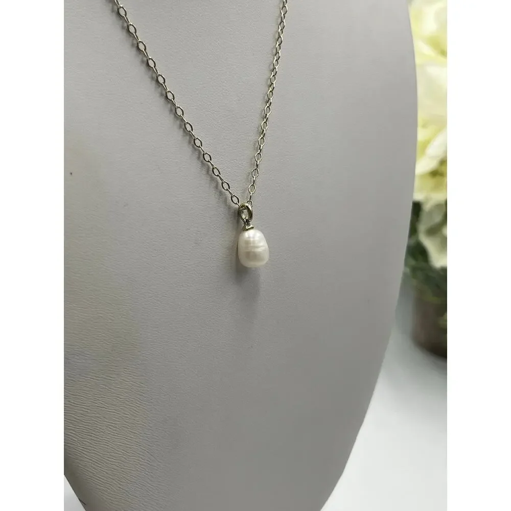 Kendra Scott Lindsay Silver Single Strand‎ White Pearl Necklace Reworked